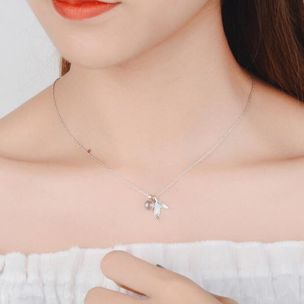 NEW 925 Sterling Silver Crystal Mermaid Necklace - Picture 6 of 8